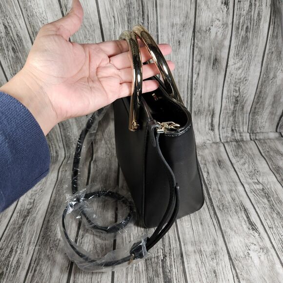 TOPSHOP Purse Black BOHO Small Tote Purse Bag New With Tags Classy Design NWT - Picture 6 of 7